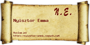 Nyisztor Emma névjegykártya